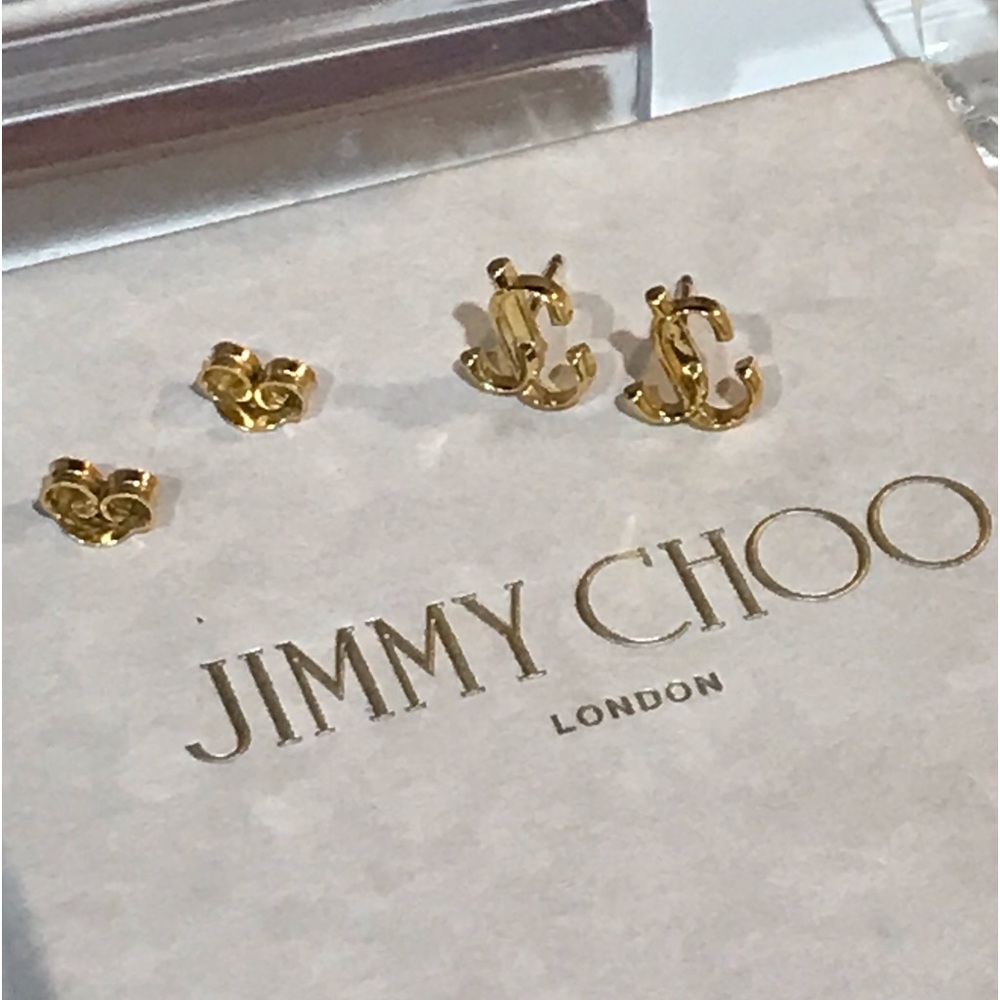 NIB Jimmy Choo Signature Logo Stud Earrings ✨🤩